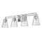 Z-Lite Lyna Vanity, 4-Light, 30.5 In.W x 6.5 In.L x 9 In.H, Brushed Nickel/Clear 823-4V-BN - alternate 3